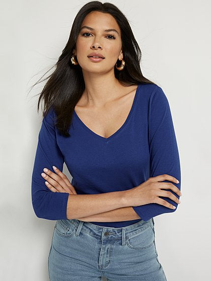 24.95 3/4 SLV VNECK PERFE