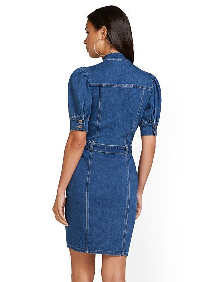 89.95 PUFF SLV DENIM DRS