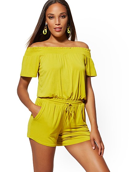 44.95 OFF SHOULDER ROMPER