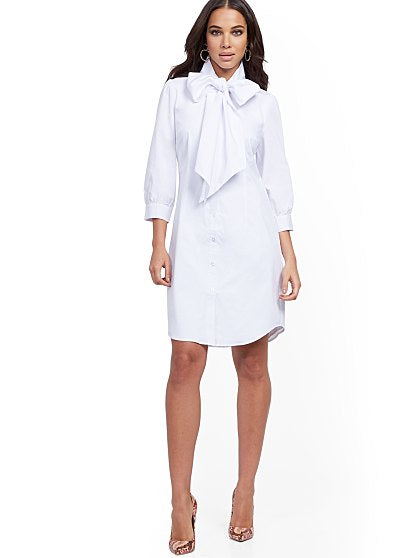 69.95 BOW NECK BTN DRESS
