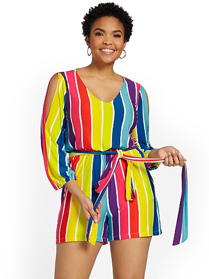 64.95 ROMPER RAINBOW STRP