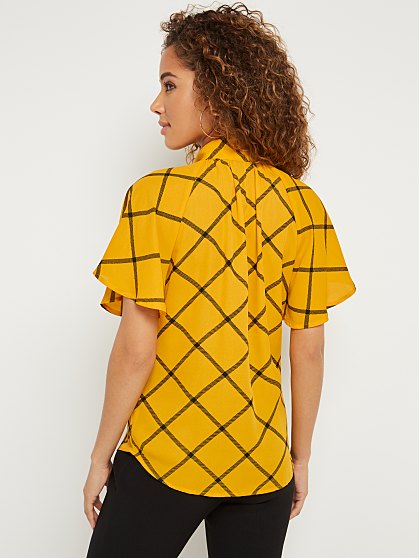 59.95 FLUTR SLV BOW BLOUS