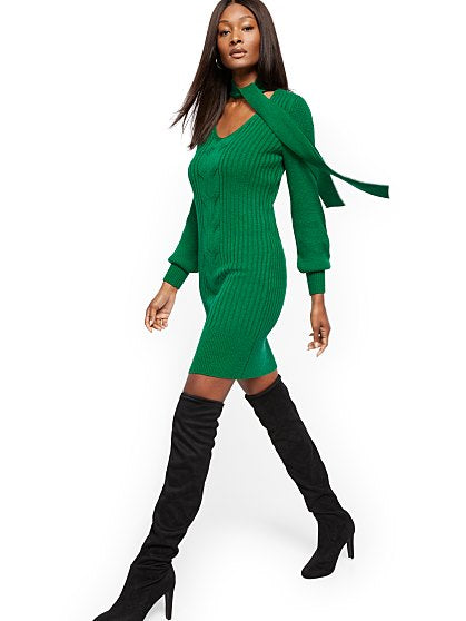79.95 TIE NCK SWTR DRESS