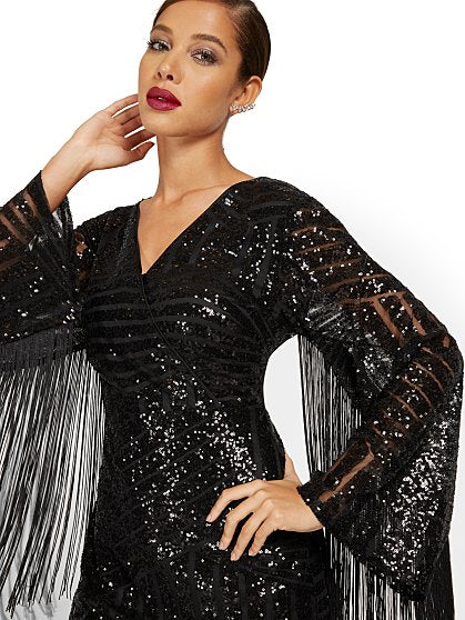 99.95 FRINGE SEQUIN DRS