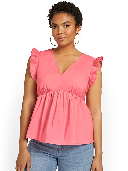 49.95 FLUTTER VNECK TOP