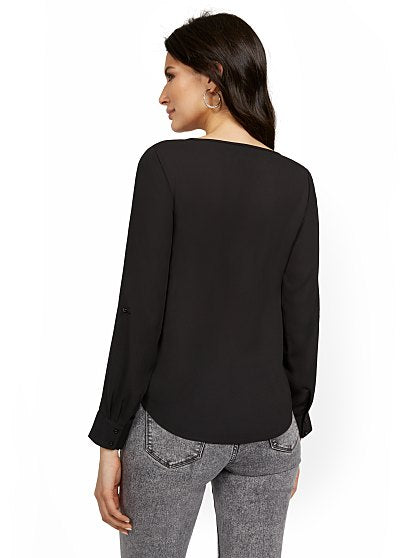 49.95 ROLL TAB BLOUSE