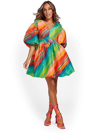 89.95 V NCK BUBBLE DRESS