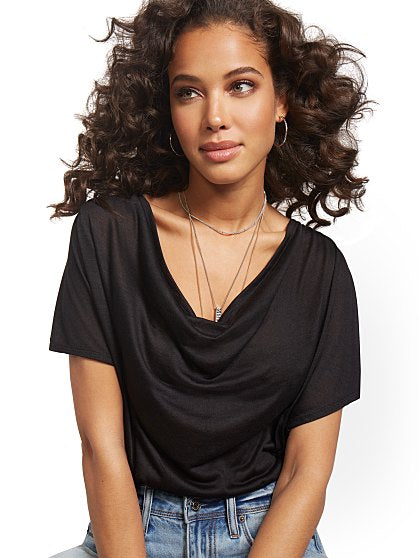 39.95 DRAPE FRONT STRIPE
