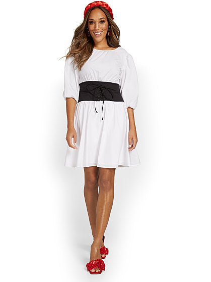 79.95 CORSET POPLIN DRESS