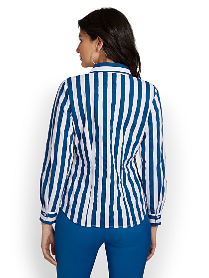 59.95 STRIPE BUTTN BLOUSE
