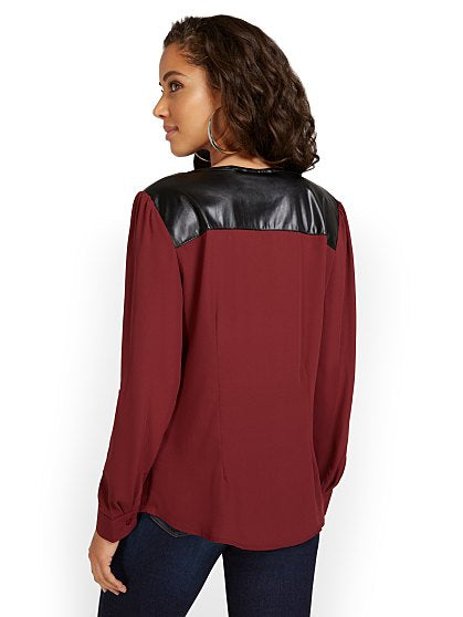49.95 ZIP FRONT BLOUSE