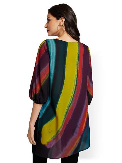 59.95 ASYM PRINTED BLOUSE