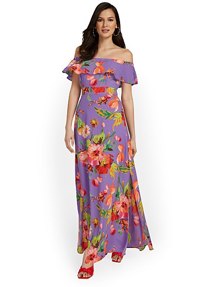 89.95 RUFFLE FLORAL MAXI