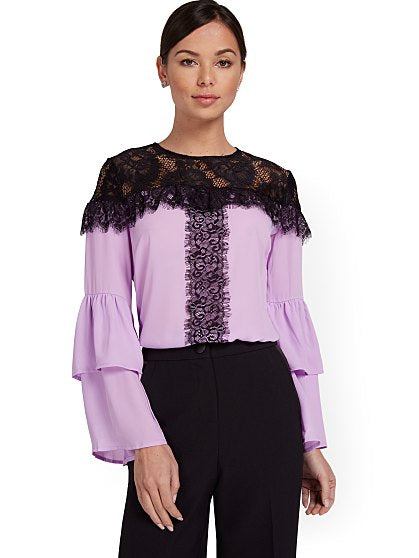 69.95 TIERD RFL SLV BLOUS