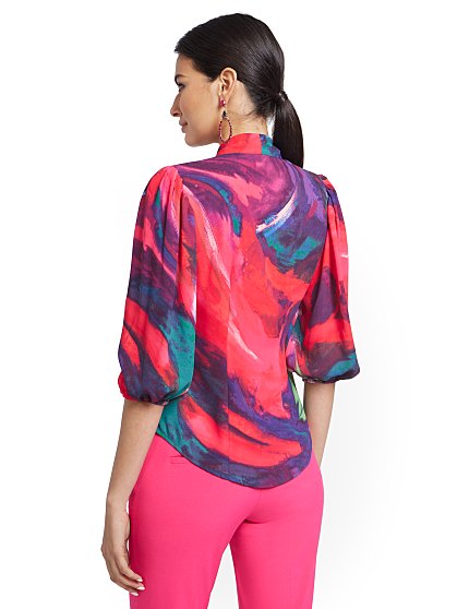 54.95 KI BOW BLOUSE PRINT