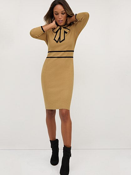 89.95 BOW NECK SWTR DRESS