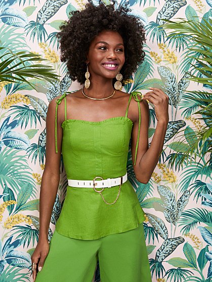 64.95 TIE SLV PEPLUM TOP