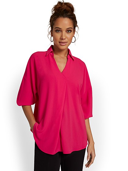 49.95 COLLARED 3/4 SLV BL