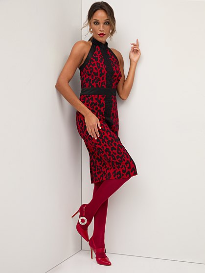 89.95 LEOPARD LACE DRESS