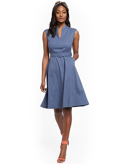89.95 HI NECK FLARE DRESS