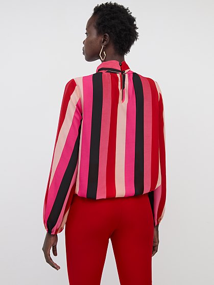 64.95  STRIPE BOW BLOUSE