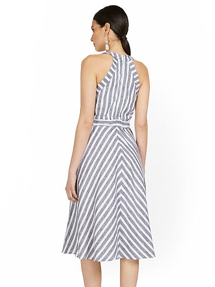 79.95 LINEN FLARE DRESS