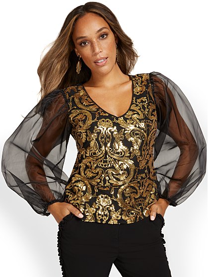 69.95 TULLE SLV TOP