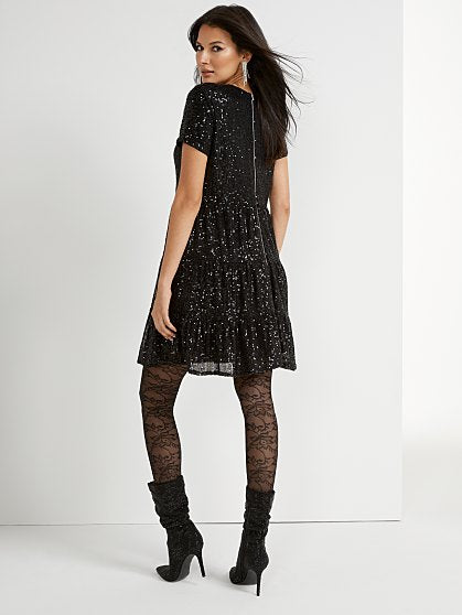 89.95 TIERED SEQUIN DRS