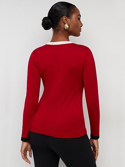 54.95 TIPPED BOW SWEATER