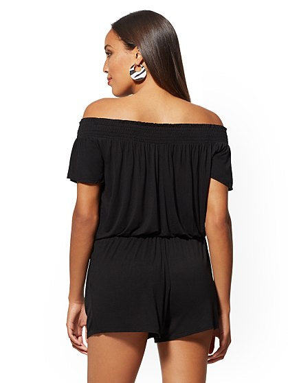 44.95 OFF SHOULDER ROMPER