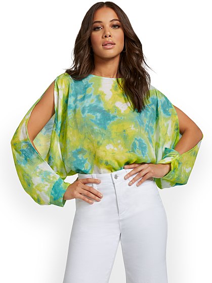 49.95 SLIT SHLDR BLUE SUN