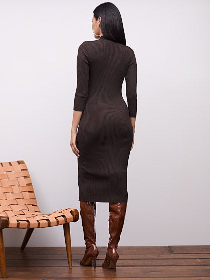 89.95 RIBED FRNT SLT DRES