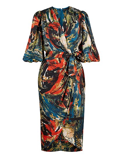 89.95 PLEATED WRAP DRESS