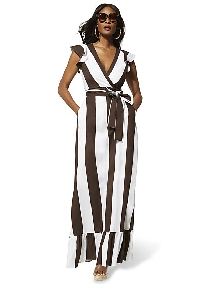 89.95 FLOUNCE STRIPE MAXI