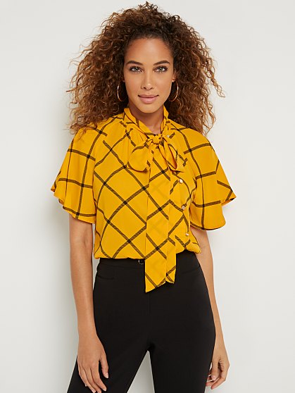 59.95 FLUTR SLV BOW BLOUS