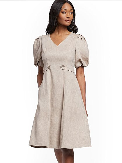 89.95 PUFF SLV FLARE DRES