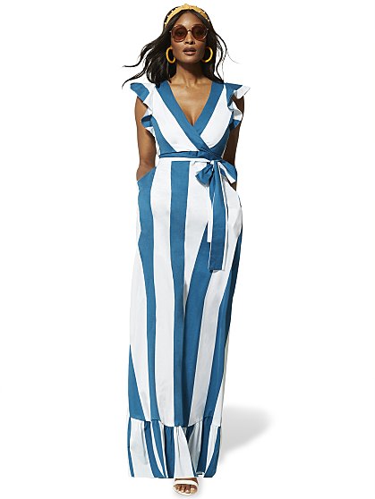 89.95 FLOUNCE STRIPE MAXI