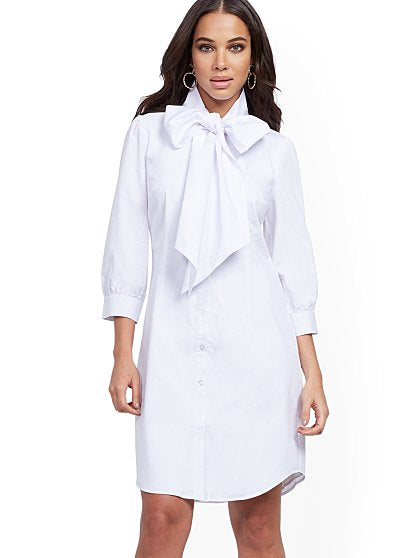 69.95 BOW NECK BTN DRESS