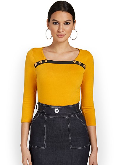 49.95 3/4 SLV BUTTON TOP