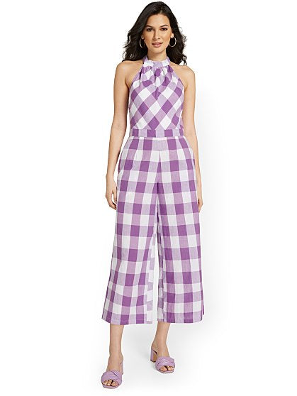 89.95 PURPLE GINGHAM JUMP