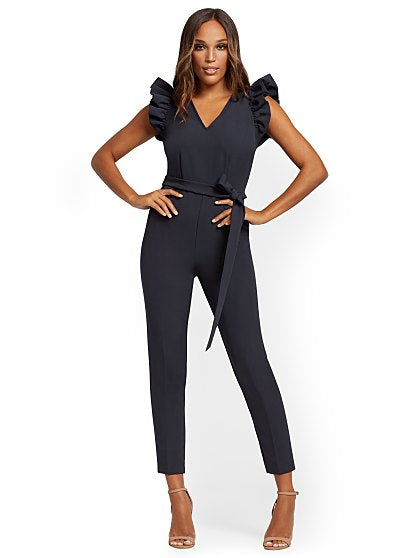 89.95 RUFFLE SLV JUMPSUIT