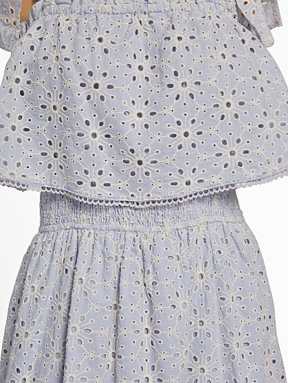 110.00 TIERED EYELET DRES