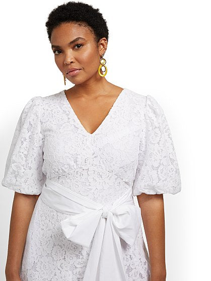 89.95 LACE PUFF SLV SHIFT