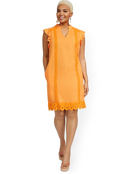 69.95 RUFLE LACE LINEN DS