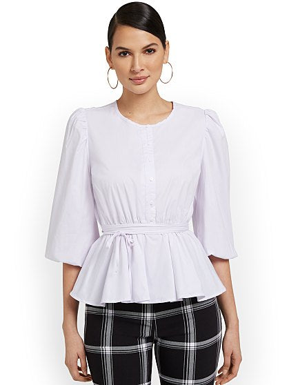 59.95 TIE WAIST PEPLUM BL