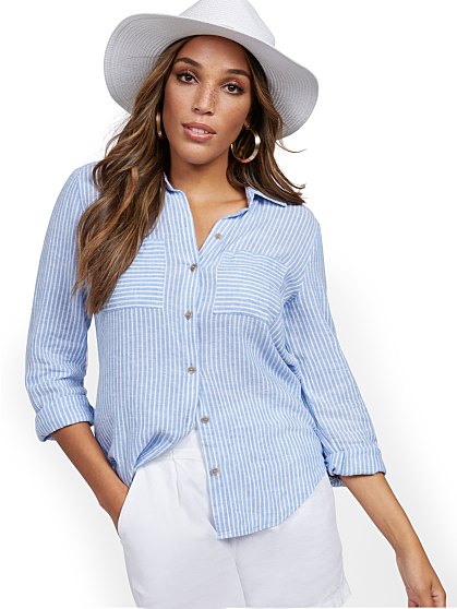 49.95 DBL PKT LINEN SHIRT