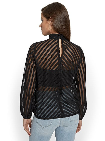 54.95 STRIPE MESH TOP