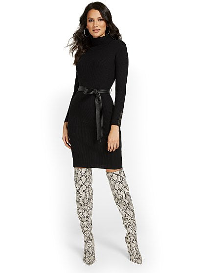 69.95 PU TRIM TNK DRESS