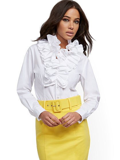 64.95 RUFFLED POPLIN SHIR