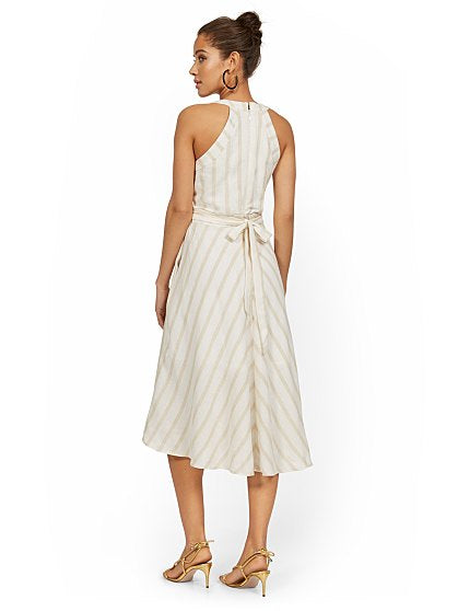 79.95 LINEN FLARE DRESS